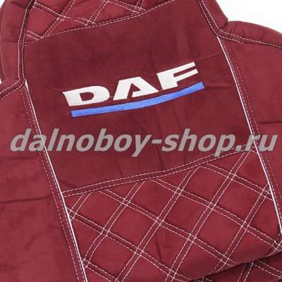 Чехол - сиденье аликанте DAF XF -95-105 до 2009г. (2 ремня)(2выс.сид.) красный