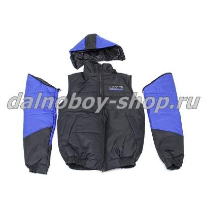 Куртка мужская утепленная с капюшон. (комбинир.) DAF 54 сине-черная.