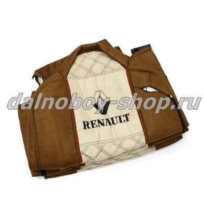 Чехол - сиденье аликанте RENAULT T/K/C 2013-  коричневый+беж